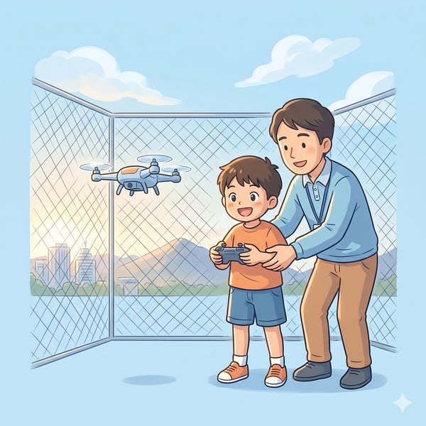 ドローン操縦体験のイラスト